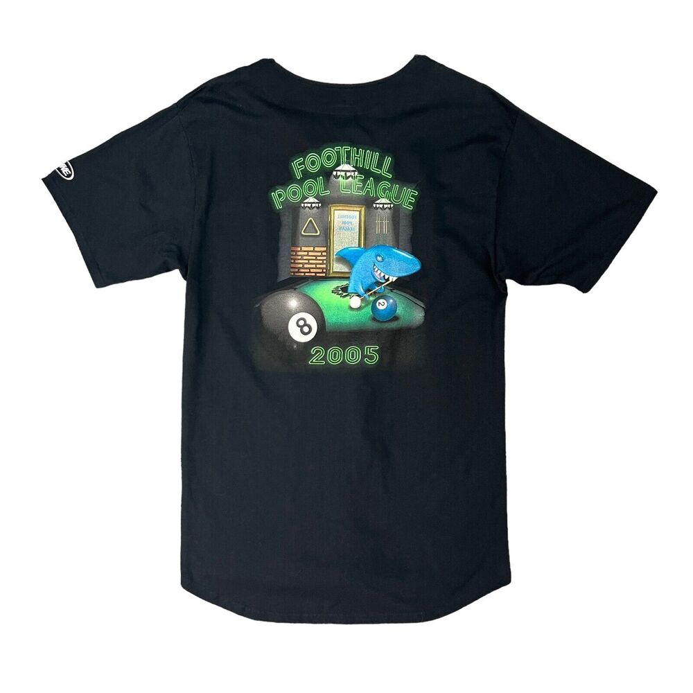 Vintage Foothill Pool League 2005 Shirt Mens L Black Button Up Billiards BIKE